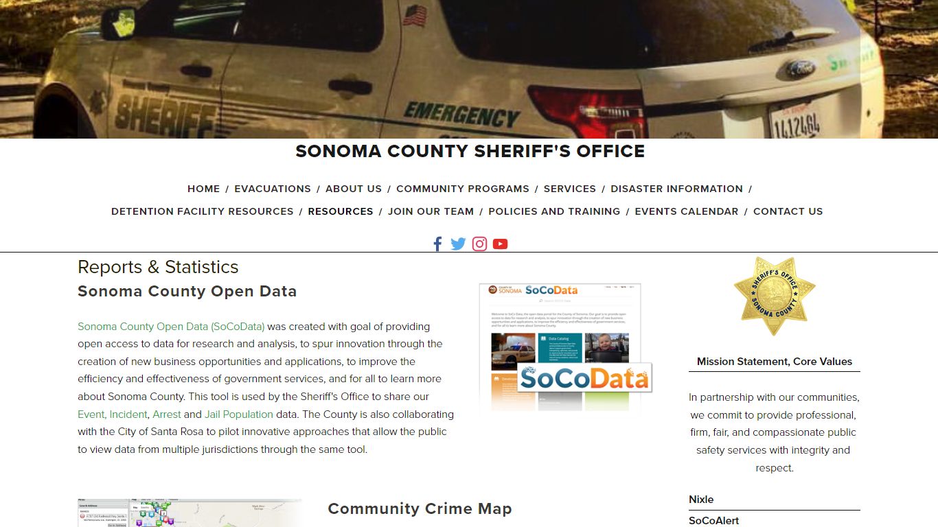 Reports and Statistics — Sonoma County Sheriff's Office